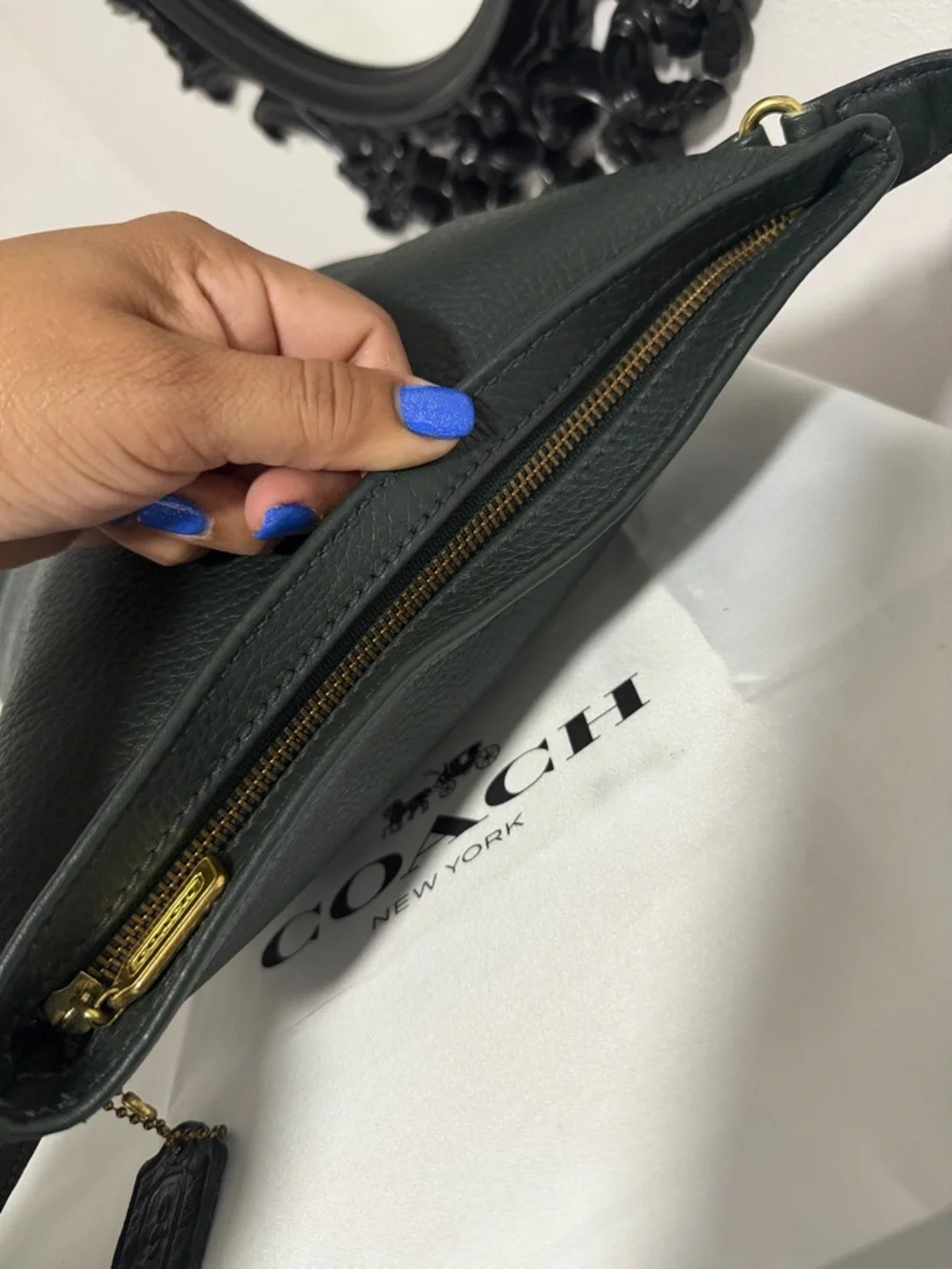 Coach Vintage 4907 Pebbled Green Leather bag 🎀🎀🎀 - Picture 11 of 15